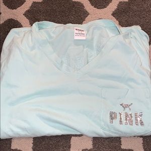 vs pink v neck long sleeve